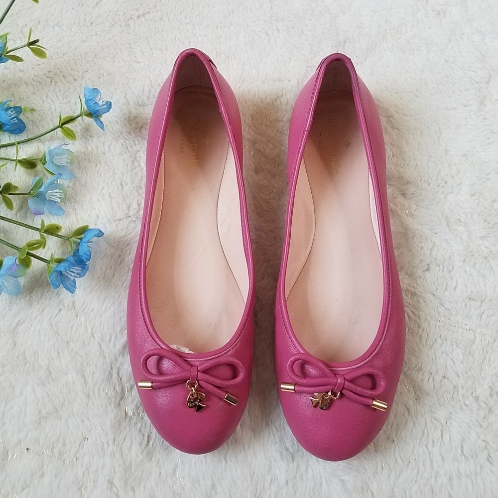 Kate Spade Bow Tie Leather Ballet Flats
